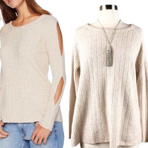 BB DAKOTA REVOLVE Ribbed Sweater Underneath it all Pullover Crew Neck Large NWT - Picture 11 of 11